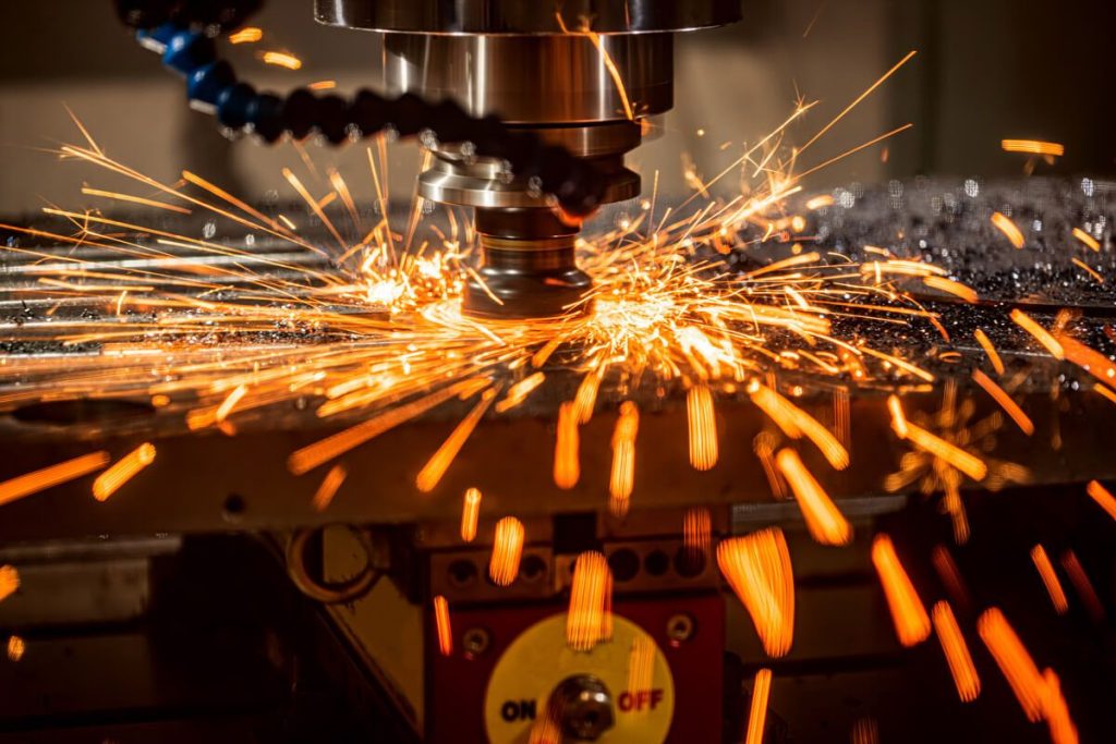 Funkenspritzender Metallbearbeitungsprozess